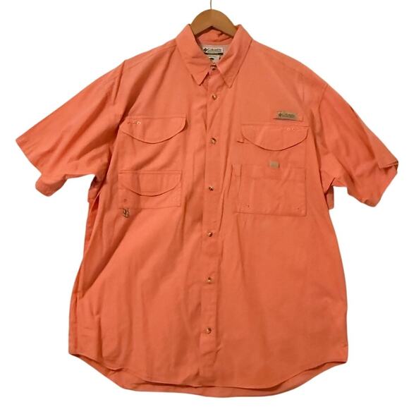 Columbia Sportswear Mens Bonehead Short Sleeve Sz Large Fishing Shirt - Picture 1 of 9
